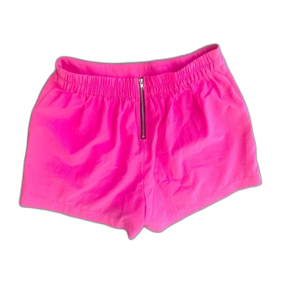 Under Skies Hot Pink High Waisted Shorts Back Zipper SummerBarbiecore M - Picture 9 of 9